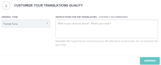 Select translation quality in Fliplingo Select translation quality in Fliplingo