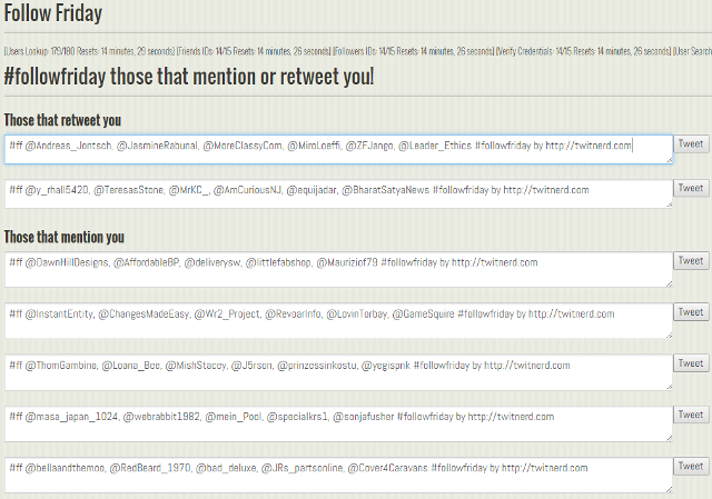Send Follow Friday, #FF, #FollowFriday tweets in Twitter using TwitNerd