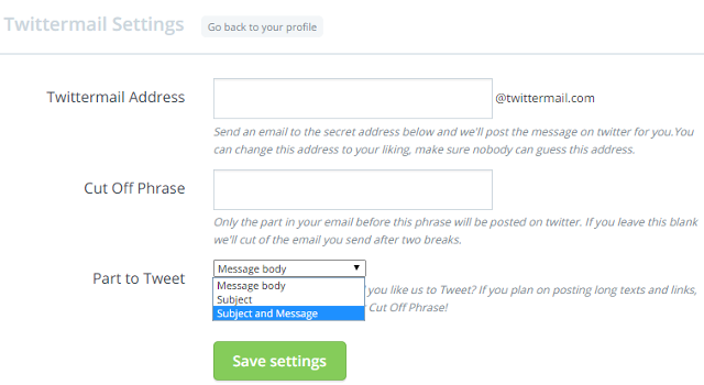 Send tweets via email in Twitter Counter Send tweets via email in Twitter Counter