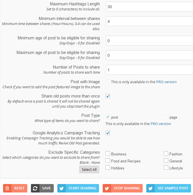 Set up WordPress plugin to share posts in Twitter, Facebook, LinkedIn