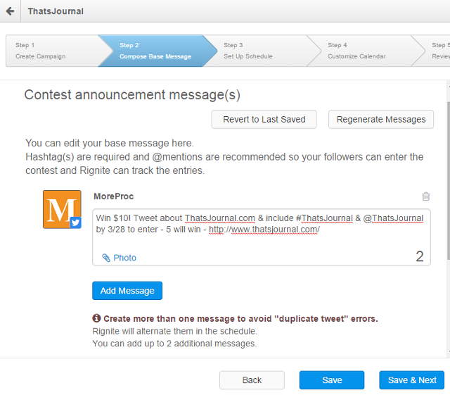 Set up contest announcement message in Rignite Set up contest announcement message in Rignite