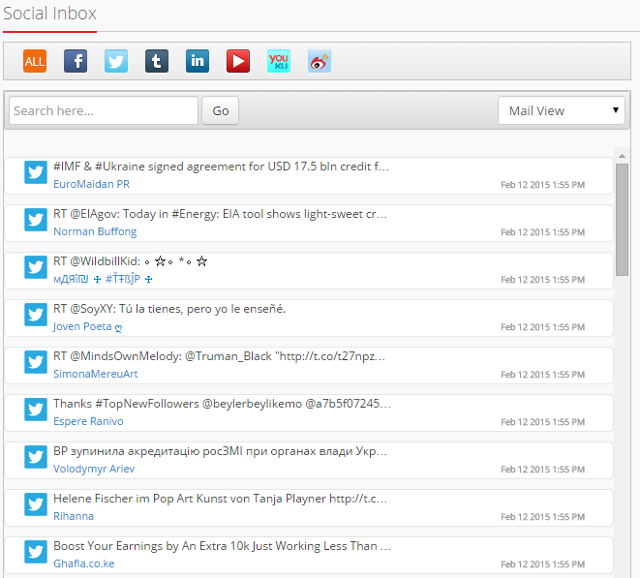 Social inbox in MavSocial Social inbox in MavSocial