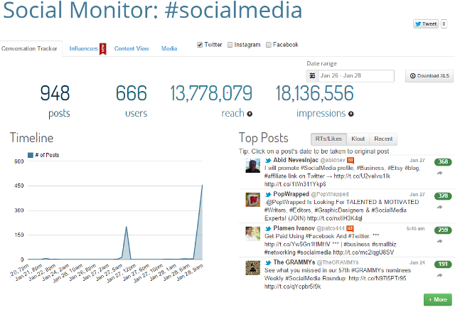 Track social media keywords, hashtags, URLs in real-time Track social media keywords, hashtags, URLs in real-time