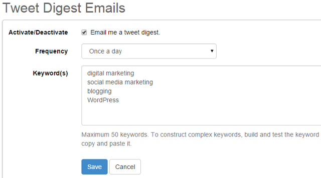 Tweet digest notification emails in SocialOomph