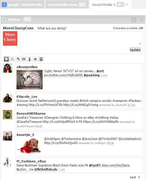 Twitter widget to send tweets in NetVibes Twitter widget to send tweets in NetVibes