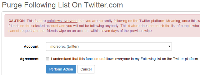 Unfollow all members in Twitter in SocialOomph