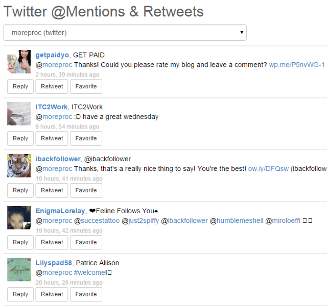 View Twitter mentions and retweets in SocialOomph
