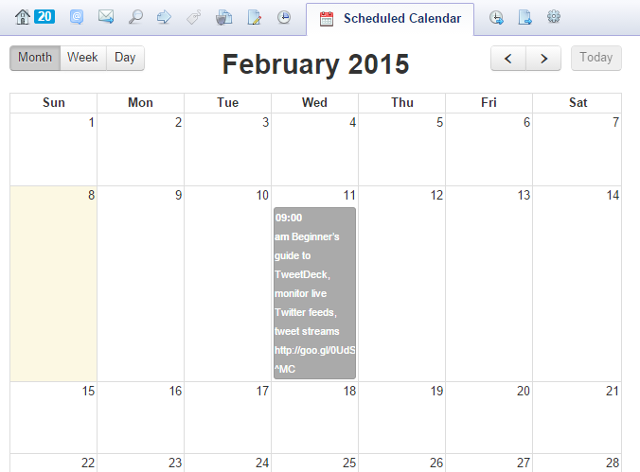 View scheduled posts in calendar in MediaFunnel View scheduled posts in calendar in MediaFunnel