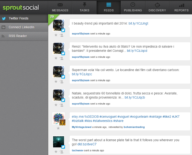 View social media feeds in Sprout Social
