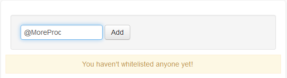 Whitelist section in JustUnfollow, free Twitter unfollowers manager
