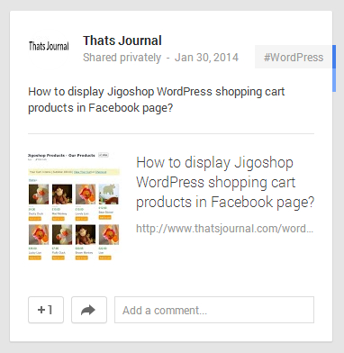 WordPress post shared privately by using Jetpack in Google+ WordPress post shared privately by using Jetpack in Google+