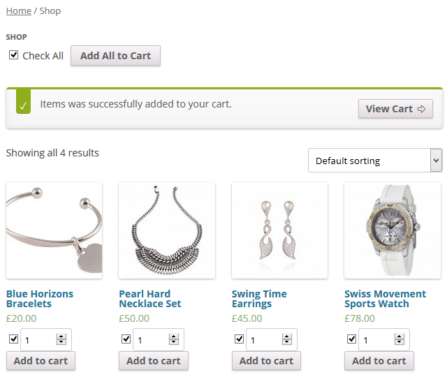 Add all products to cart in WooCommerce