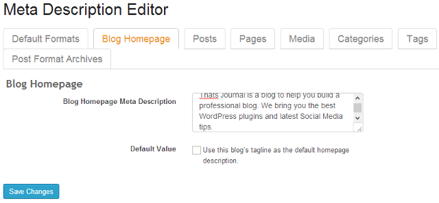 Add homepage meta description in SEO Ultimate WordPress plugin Add homepage meta description in SEO Ultimate WordPress plugin