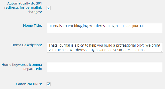 Add title, meta description for homepage in Platinum SEO pack