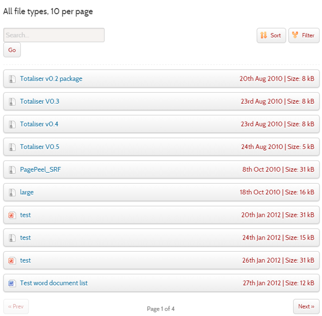 WordPress Plugin To Add List Of Files With Sort And Search WordPress Plugin To Add List Of Files With Sort And Search