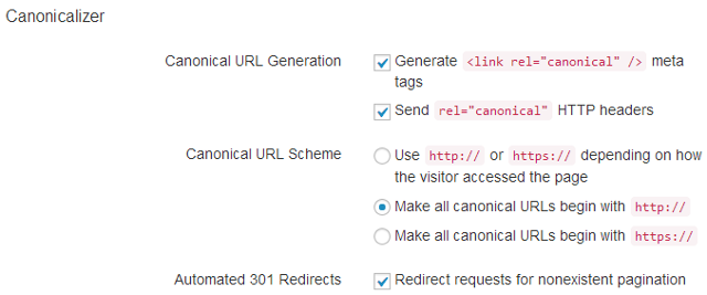 Canonical URL settings in SEO Ultimate WordPress plugin Canonical URL settings in SEO Ultimate WordPress plugin