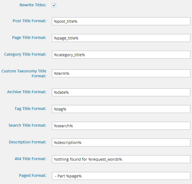 Change title formats for content types in Platinum SEO pack