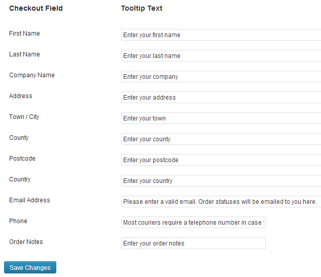 Custom Tooltips For Fields In Checkout Page In WooCommerce