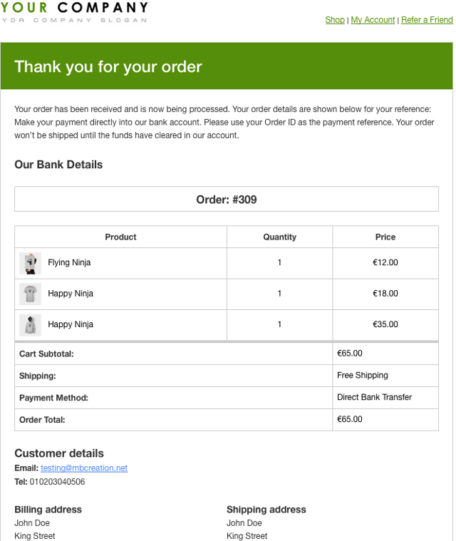 How To Customize Transaction, Order Emails In WooCommerce