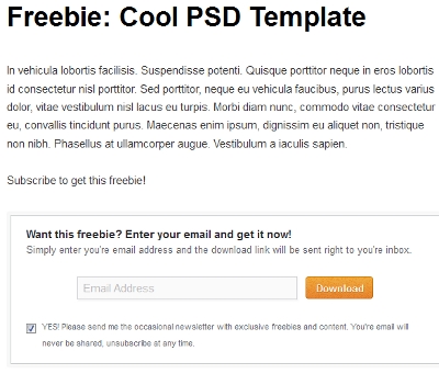 Let Users Subscribe Newsletters Before Downloading Free File