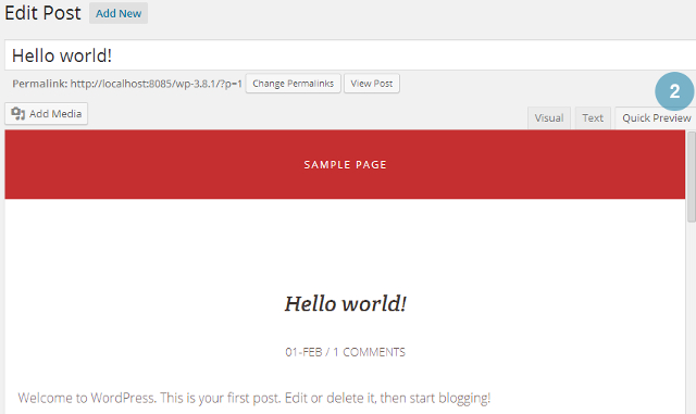 Preview changes directly from post, page editor in WordPress