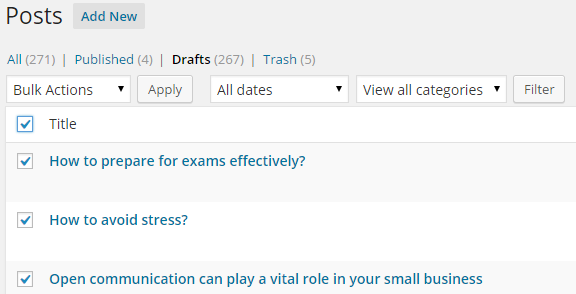 Select All Posts to bulk edit in WordPress Select All Posts to bulk edit in WordPress