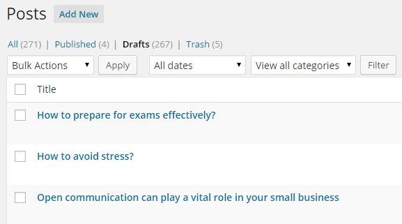 Select Post Status in WordPress Select Post Status in WordPress