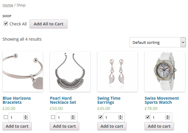 Select multiple products in WooCommerce store