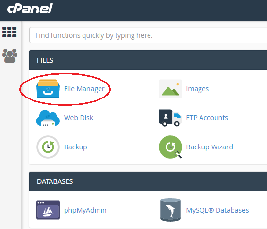 Click on File Manager under Files in cPanel