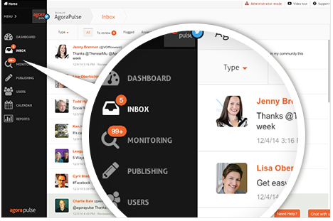 Social Inbox system to repond to messages in Agorapulse