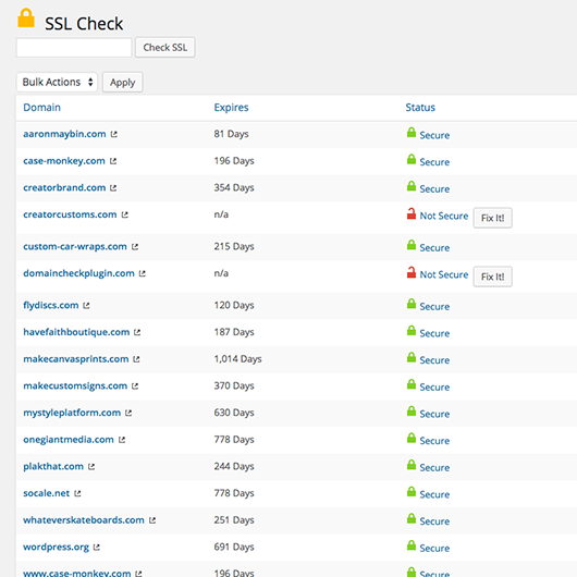 SSL Check - Domain Check WordPress plugin