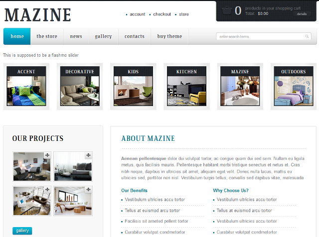 Boxed Layout WP eCommerce WordPress Theme With jQuery Gallery