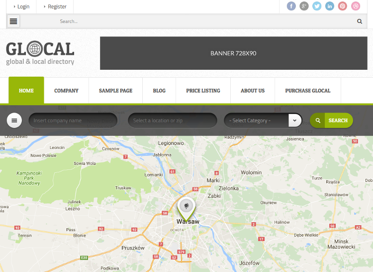 Glocal Directory & Listings WordPress Theme