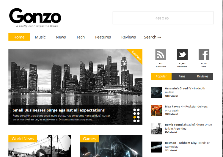 Gonzo WordPress Theme