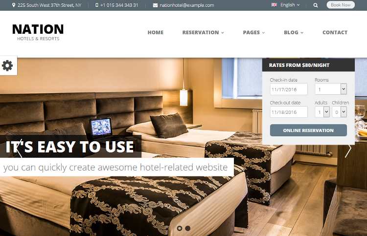 Nation Hotel WordPress Theme