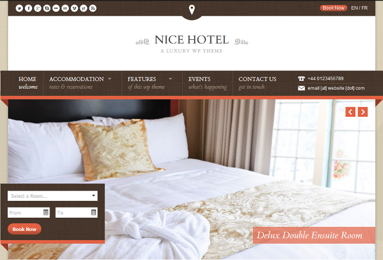 Nice Hotel WordPress Theme