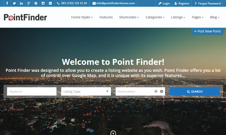 Point Finder WordPress Theme