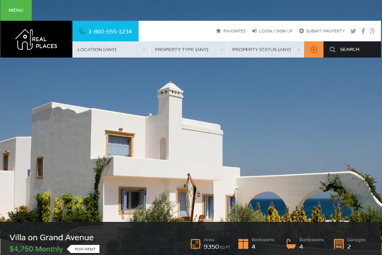 Real Places WordPress Theme Real Places WordPress Theme