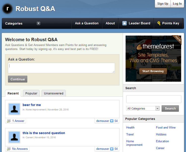 Robust Q&A WordPress Theme