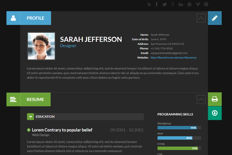 ShiftCV WordPress Theme ShiftCV WordPress Theme