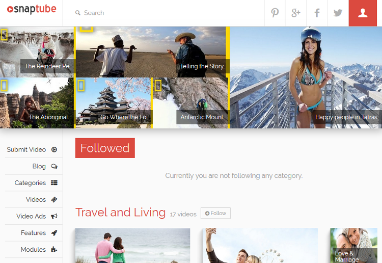 Snaptube WordPress Theme