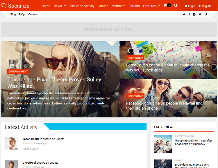 Socialize WordPress Theme Socialize WordPress Theme