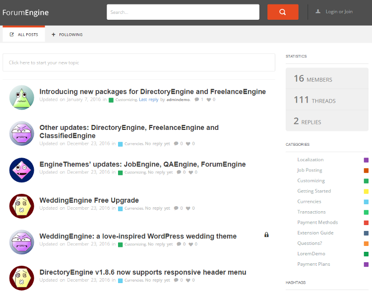 Forum, Discussion, Message, Bulletin Board WordPress Theme