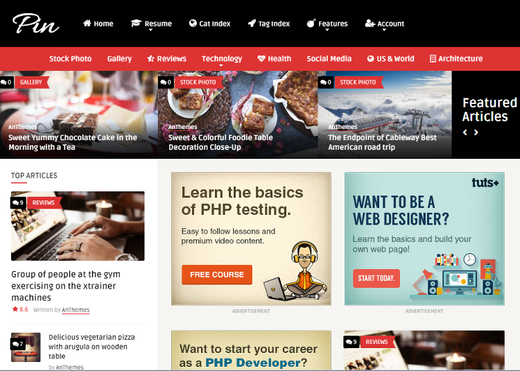 Pin WordPress Theme