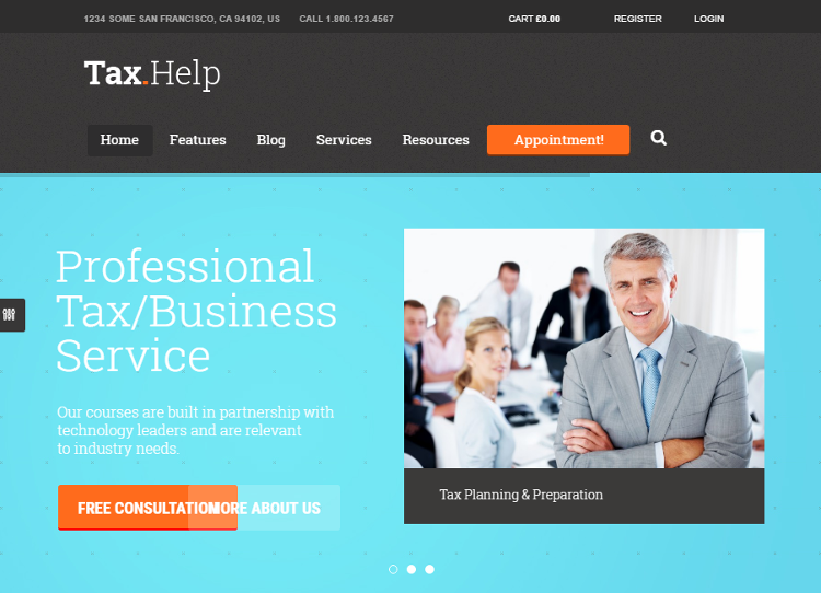 Tax Help WordPress Theme