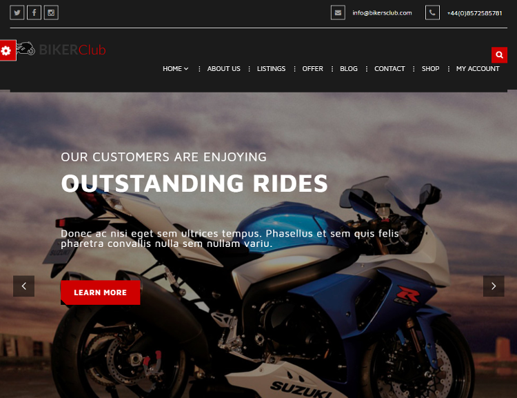 Biker Club WordPress Theme