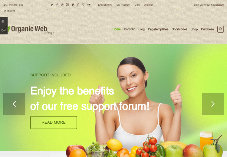 Organic Web Shop WordPress Theme