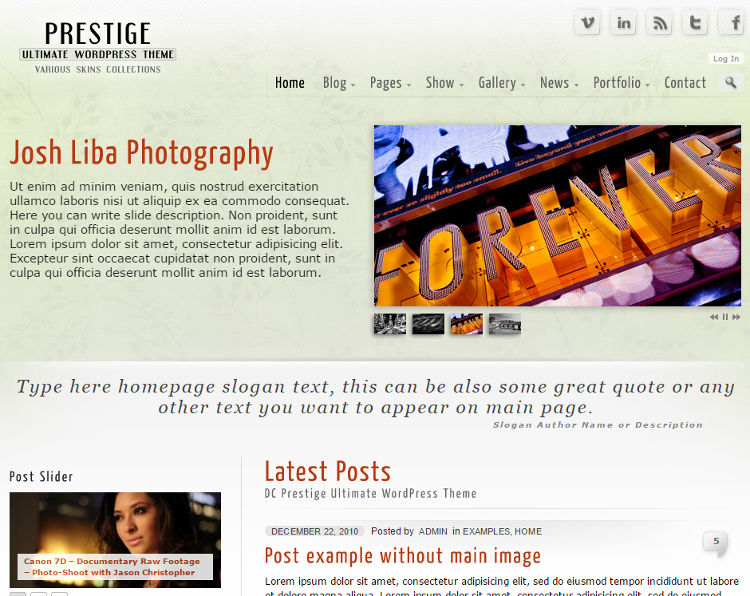 Prestige WordPress Theme Prestige WordPress Theme