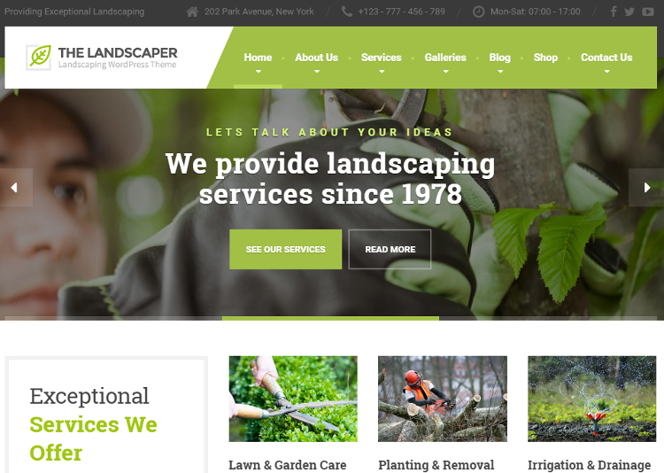 The Landscaper WordPress Theme The Landscaper WordPress Theme