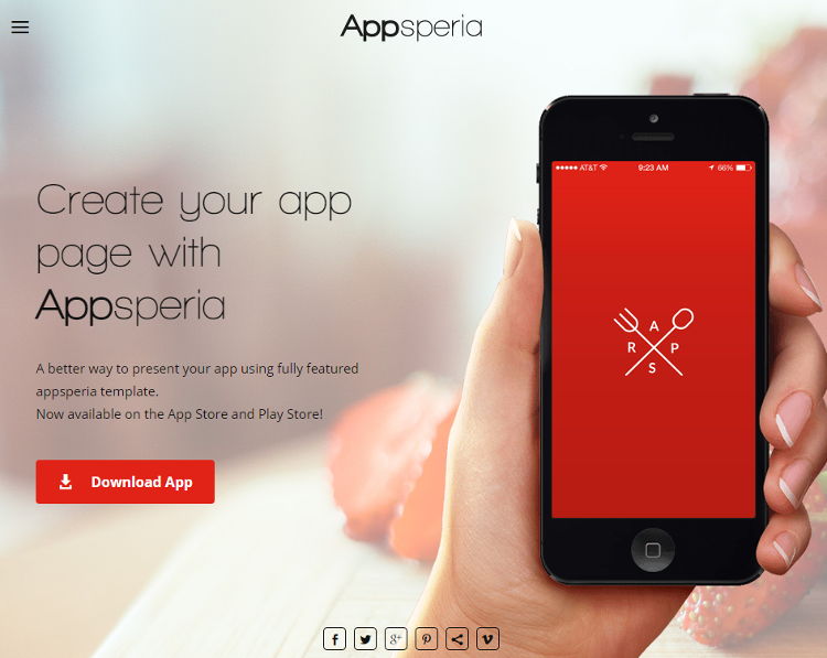 Appsperia Mobile App Landing Page Template